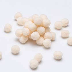 Помпони кремового кольору, малі 15 мм, упаковка 10 шт (Польща)