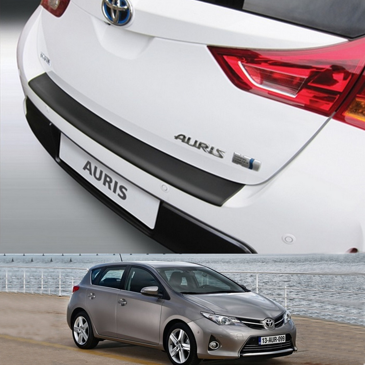 Пластикова захисна накладка на задній бампер для Toyota Auris 5dr 2013-2015