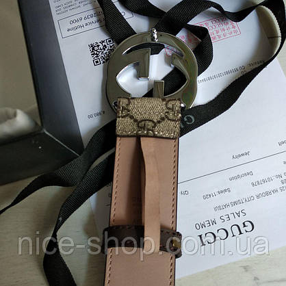 Ремінь Gucci шкіряний 3,8 см в коробці, фото 6