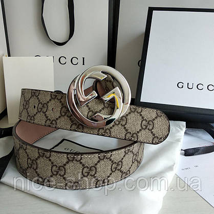 Ремінь Gucci шкіряний 3,8 см в коробці, фото 4