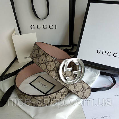 Ремінь Gucci шкіряний 3,8 см в коробці, фото 3