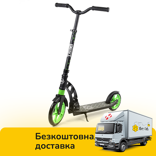Самокат двухколесный (колеса PU 230 и 180 мм) Best Scooter 62798 Черно ...