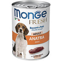 Влажный корм Monge Dog Fresh для собак всех пород, паштет утка, 0.4КГх24ШТ