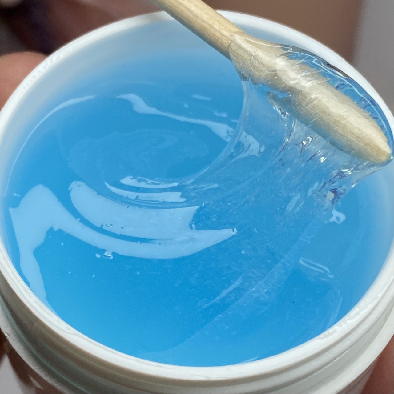 Гель JS 08 (прозоро-блакитний) 50г для нарощування і зміцнення нігтів, фото 1