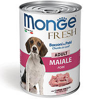 Влажный корм Monge Dog Fresh для собак всех пород, паштет свинина, 0.4КГх24ШТ