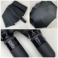 Мужской складной зонт полуавтомат с прямой ручкой от TheBest, есть антиветер, черный, fl530