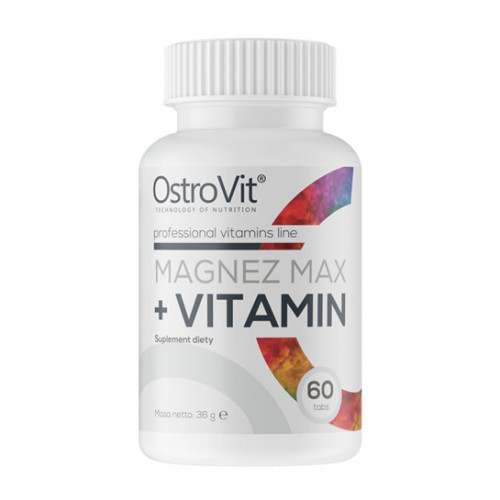 Противосудорожные минералы OstroVit - Magnez Max + Vitamin (60 таблеток)