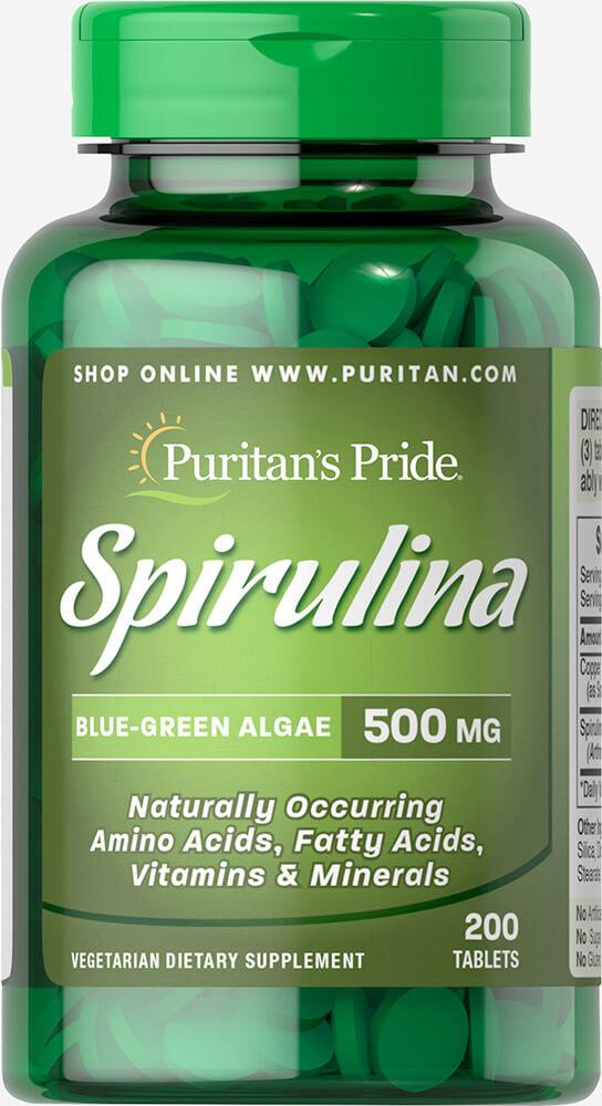 Спирулина Puritan's Pride - Spirulina 500 мг (200 таблеток)