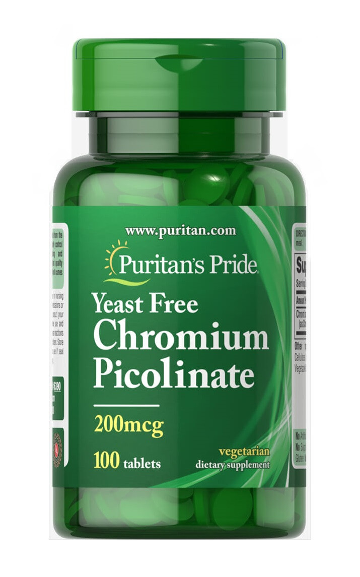 Блокатор жиров Puritan's Pride - Chromium Picolinate 200 мкг (100 таблеток)