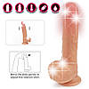 Реалістичний фалоімітатор з вібрацією, ротацією та нагріванням Dual-Layered Platinum Silicone Nature Cock 8.5" Flesh, фото 7