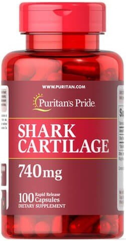 Для суставов и связок Puritan's Pride - Shark Cartilage 740 мг (100 капсул)