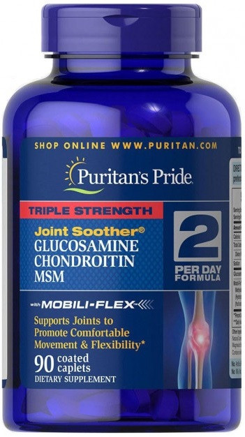 Хондропротектор Puritan's Pride - Glucosamine Chondroitin MSM Triple Strength (90 таблеток)