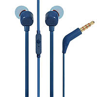 Наушники с микрофоном JBL T110 Blue гарнитура вакуумная (JBLT110BLU)