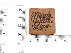 Нашивка Made with love ~ Зроблено з любов'ю 30х30 мм, фото 3