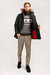 Чоловічий пуховик з натуральним хутром Finn Flare W19-42012-202 темно-сірий L, фото 5