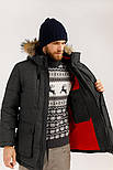 Чоловічий пуховик з натуральним хутром Finn Flare W19-42012-202 темно-сірий L, фото 6