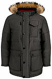 Чоловічий пуховик з натуральним хутром Finn Flare W19-42012-202 темно-сірий L, фото 8