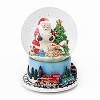 Куля зі снігом музичний "Санта з подарунками" d-12 см