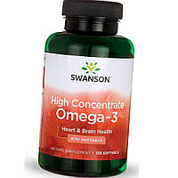 Жирные кислоты Омега 3 Swanson High Concentrate Omega-3 120 softgels