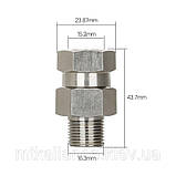 Обертові з'єднання ST-310, 350bar, 3/8 вужче-3/8внут, неіржавка сталь (поворотна муфта), фото 3