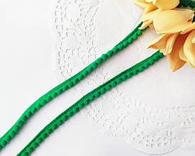 Тасьма з помпонами зелена 1.3 см (1м/п)