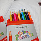 Карандаші кольорові дерев'яні "SCHREIBER" 12 кольорів, фото 4