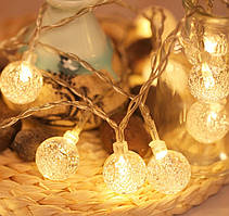 Кришталеві кулі 10 метрів 100led колір. Теплий Білий