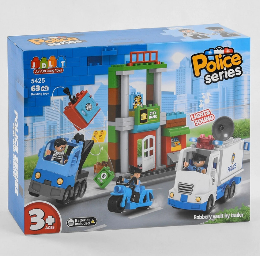 Конструктор Пограбування банку, 63 деталі, світло, звук, JDLT 5425 (12/2) для хлопчика від 3 років