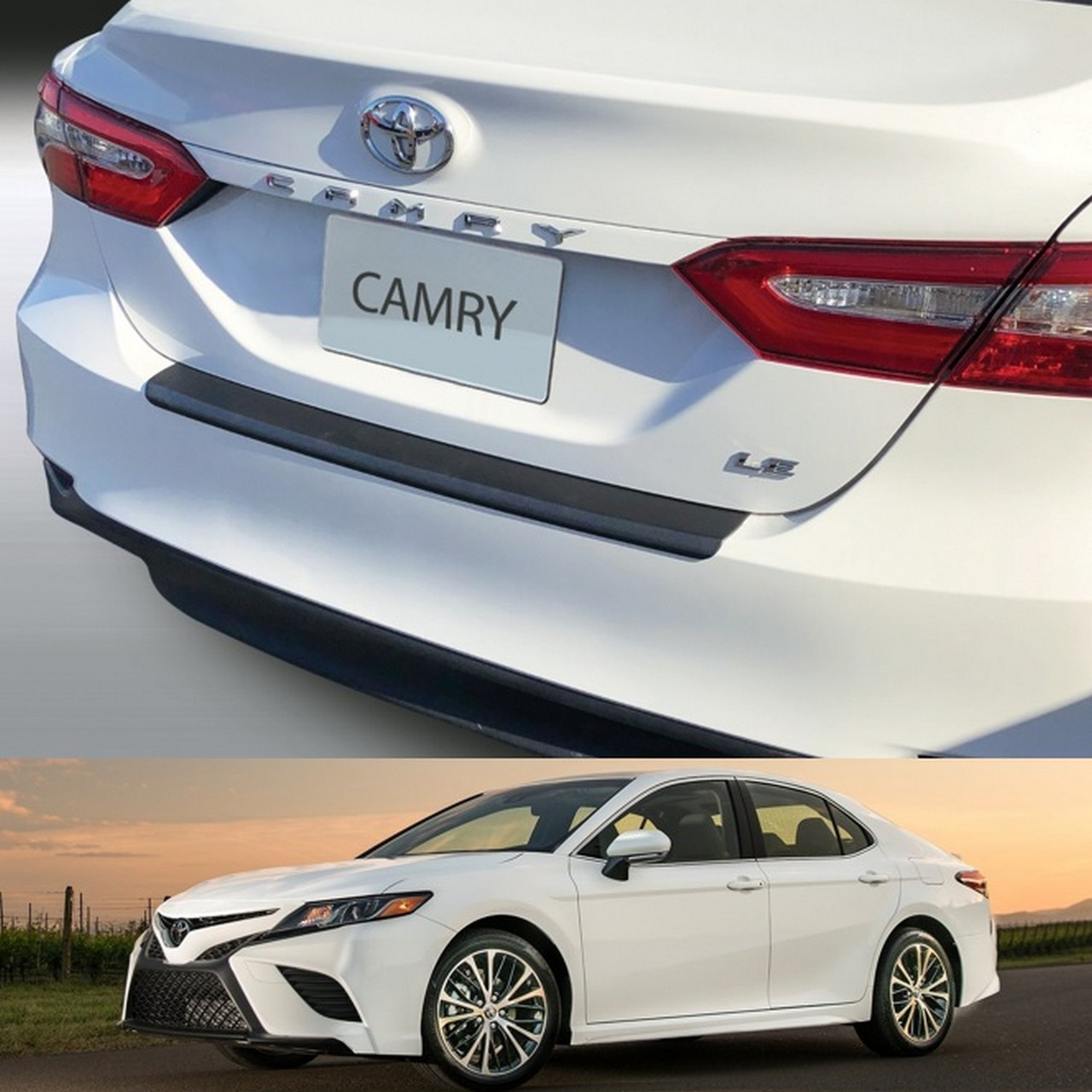 Пластикова захисна накладка на задній бампер для Toyota Camry XV70 2017-2021