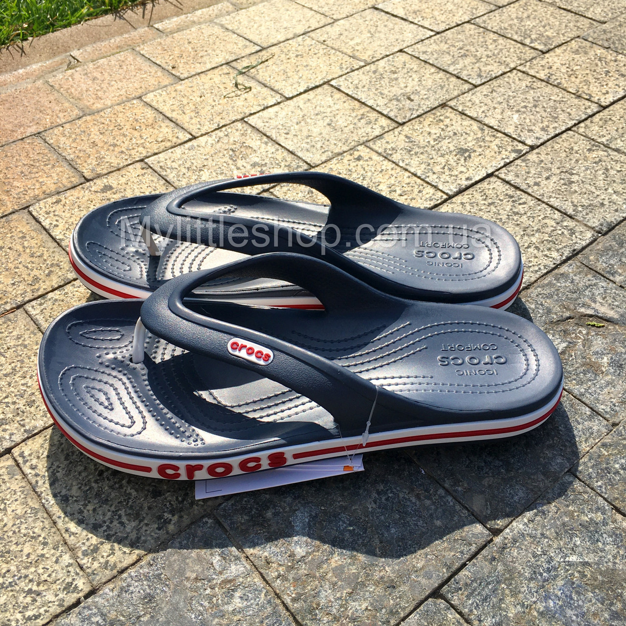 Crocs bayaband navy flip flops new arrivals