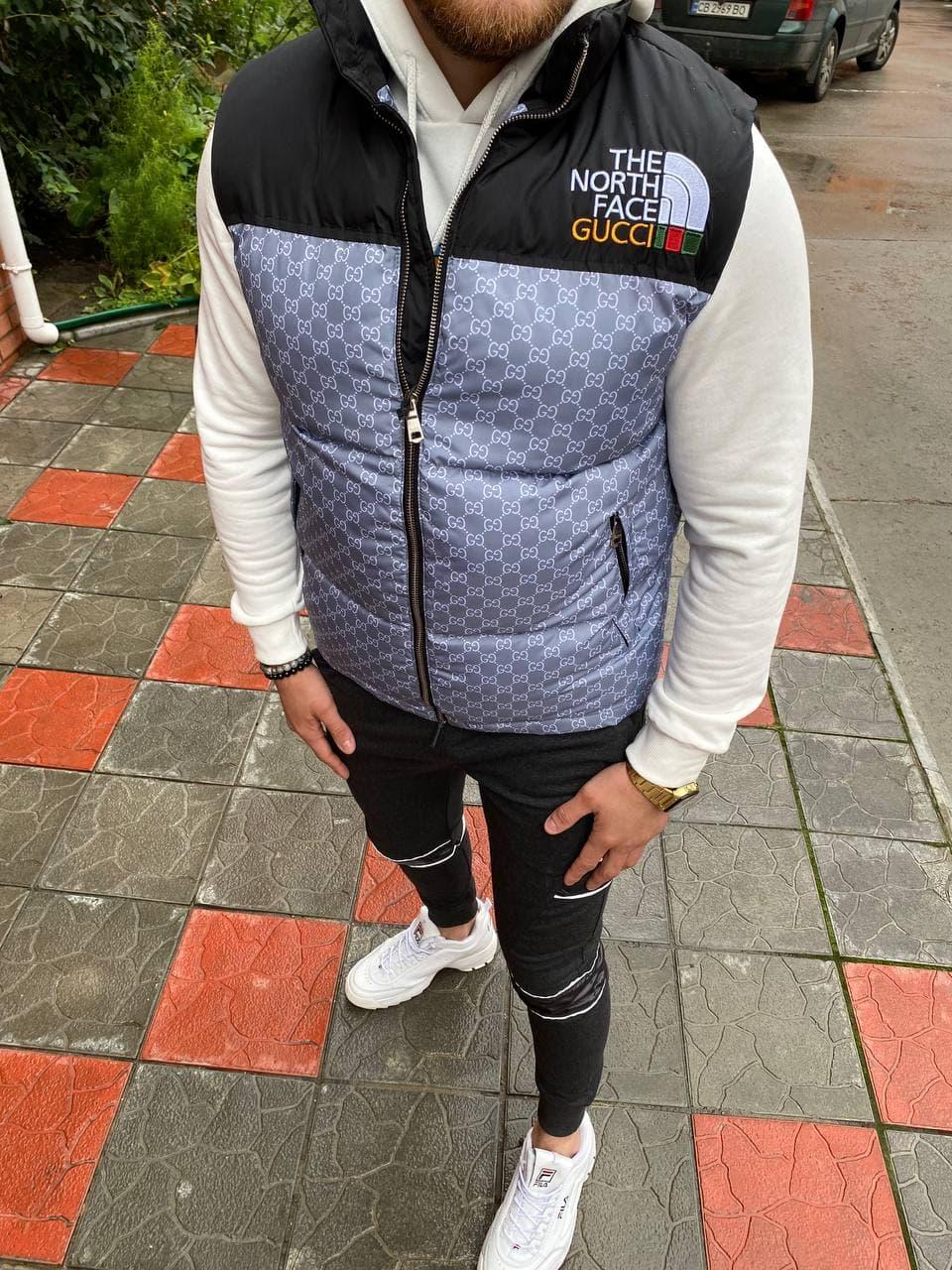 Чоловічий жилет The North Face Gucci M874 сірий S, М, фото 1