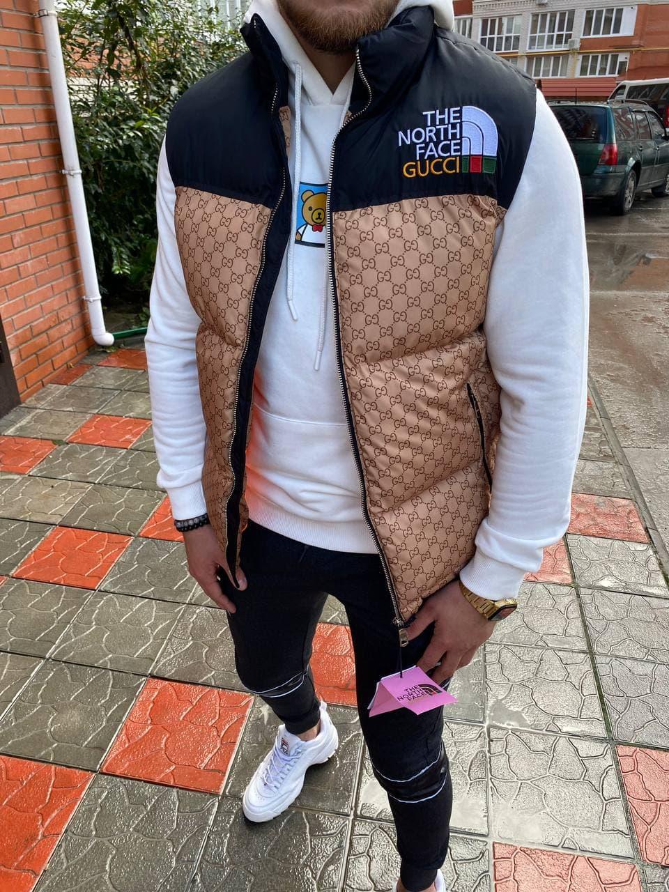 Чоловічий жилет The North Face Gucci M875 бежевий S, фото 1