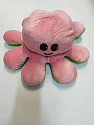 М'яка іграшка Мега восьминіг 30 см перевертиш великий двосторонній рожево-зелений