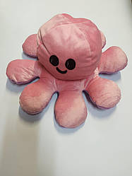 М'яка іграшка Мега восьминіг 30 см перевертиш великий двосторонній рожевий