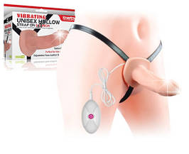 Страпон порожнистий з вібрацією Vibrating Unisex Hollow Strap On 6.5"