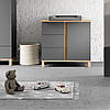 Комод у дитячу кімнату MeBelle CHILL-2 90 х 53 х 84 см, ЛДСП графіт + дуб сонома, скандинавський стиль, фото 3