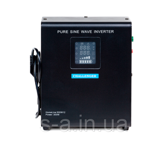 ДБЖ з правильною синусойдой Challenger HomeLine 1500W24 (1050W), 24V під зовнішній акумулятор, струм заряду 10А/1