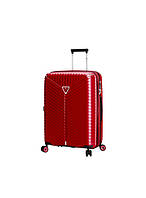 Дорожный чемодан пластиковый полипропилен Snowball 05103 ручная кладь на 4 двойных колесах красный
