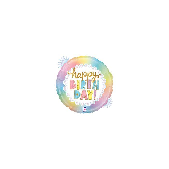 Grabo 18" З Днем народження голографія Pastel Opal B'day — В УП