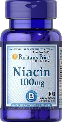 Ніацин Puritan's Pride - Niacin 100 мг (100 таблеток)