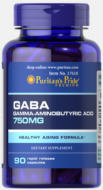 Гамма-аминомасляная кислота Puritan's Pride - GABA 750 мг (90 капсул)