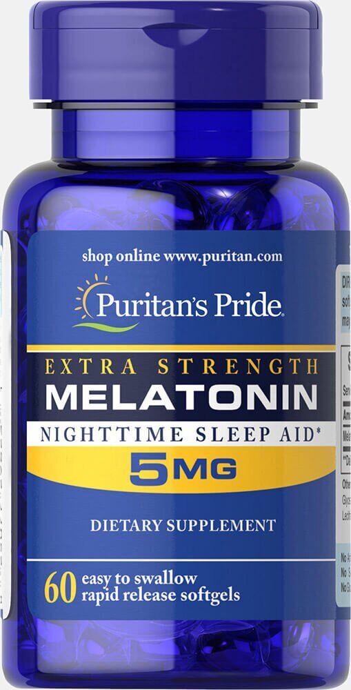 Мелатонін Puritan's Pride - Melatonin 5 мг Extra Strength (60 таблеток)