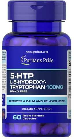 Релаксант Puritan's Pride - 5-HTP L-5-Hydroxy-Tryptophan 50 мг (60 капсул)