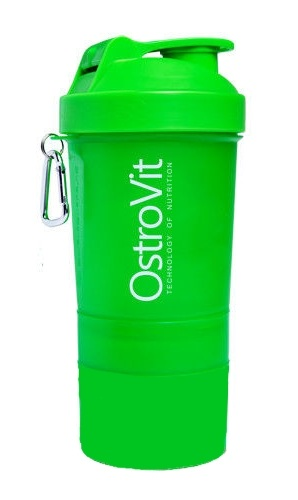 Шейкер Ostrovit Neon 400 мл + 2 контейнера зеленый/green