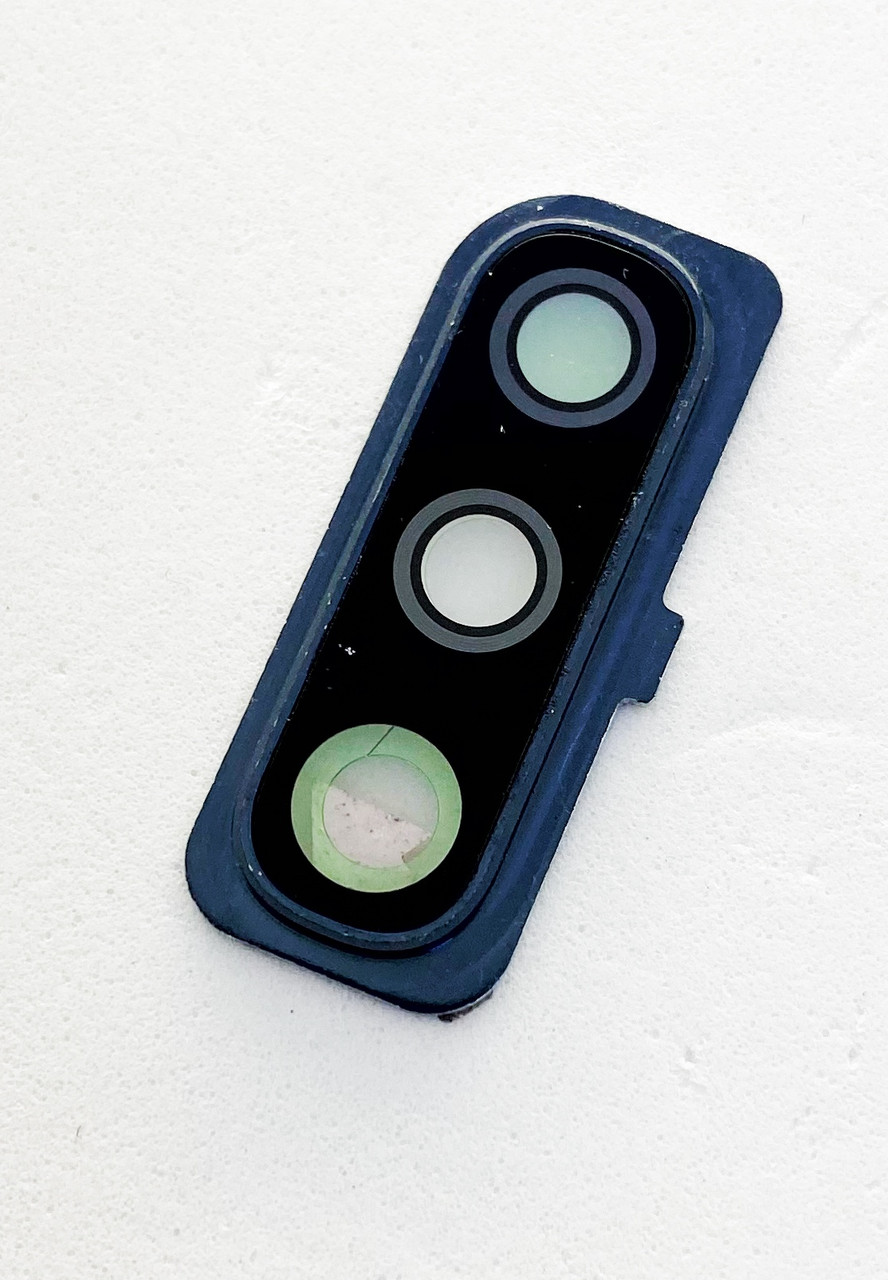 Скло камери Samsung A505 Galaxy A50 2019, з рамкою синього кольору