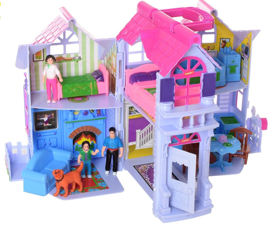 Будиночок для ляльок з меблями і аксесуарами F611 2 поверху 6 кімнат меблі ляльки фігурки дитяча іграшка для ляльок