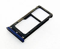 Лоток сим карты и карты памяти для Nokia 6.1 Dual Sim TA-1043/TA-1050, синий, на две Sim-карты