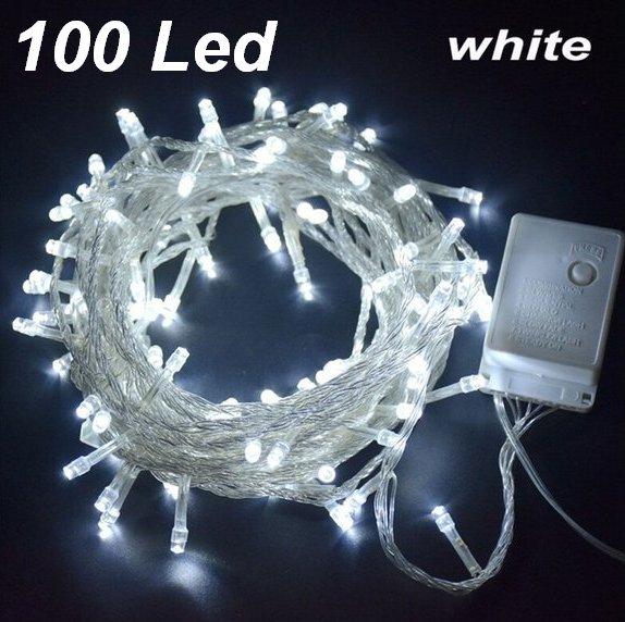 Світлодіодна гірлянда LED Star X-MAS 100 Led Cool White прозорий провід, фото 1