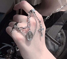 Прикраса для пальців із хрестиком, кільця з ланцюгами хрестами