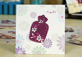 Дизайнерська подвійна листівка з аплікацією 16х16 см